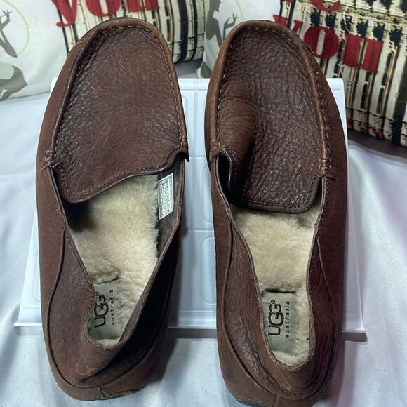 Ugg Stout‎ Brown Hunley, Loafers & Slip-Ons MEN\'S leather moccasins-11/USA main image 11